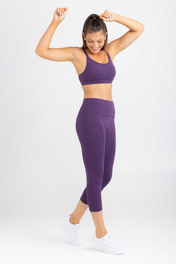 InvisiSweat - 3/4 Length Crop Tights - Steel Violet