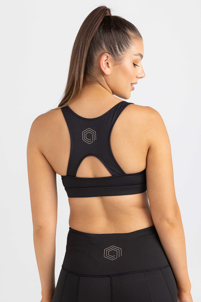invisiSweat Classic Racer Back Crop - Charcoal Black